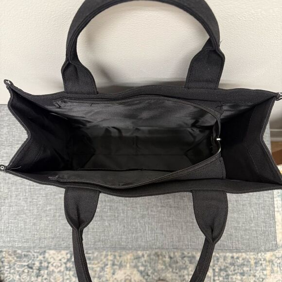 NWT Lorde + Belle LB Black Canvas Tote Bag - Use for Skincare & Purse! MSRP $39 - Picture 4 of 9